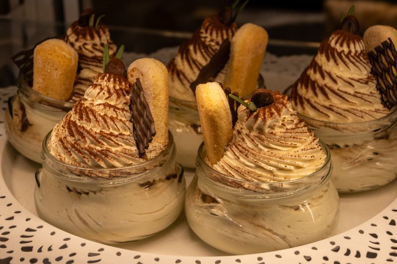 Tiramisu classic Italian dessert with espresso and mascarpone