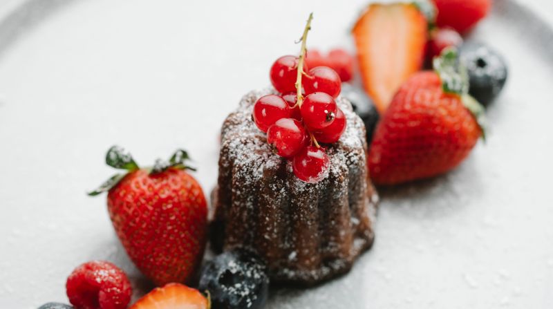 Panna Cotta Italian dessert with berry compote